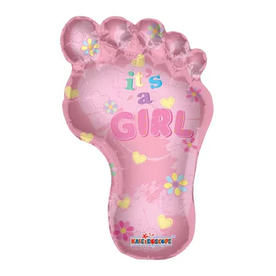 Folieballon roze baby voet (91 cm)