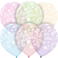 Latex ballonnen clear met opdruk happy birthday (33 cm) 10 st.