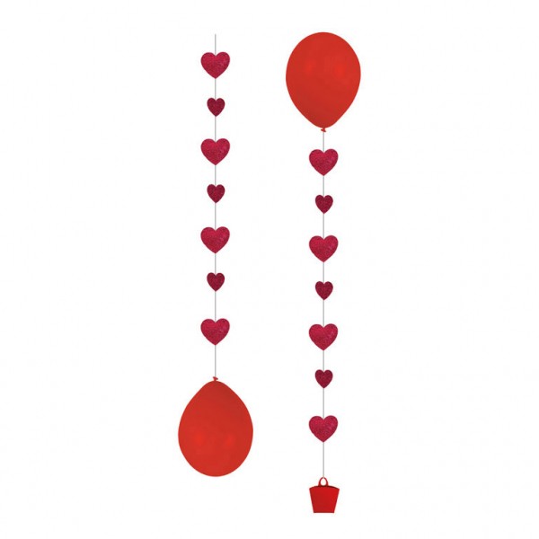 Ballon tails met hartjes 3 st.
