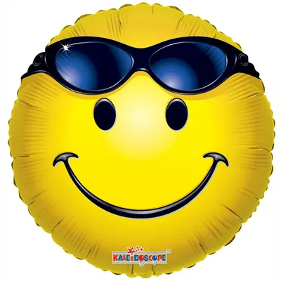 Folieballon emoji met zonnenbril rond (45 cm)