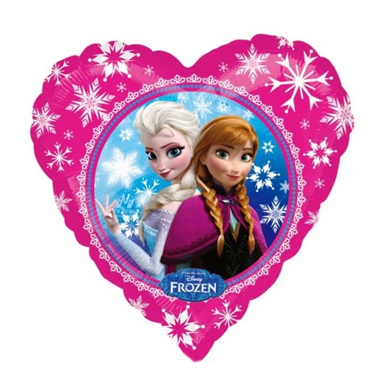 Folieballon Frozen Anna en Elsa hart (45cm)