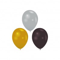 Latex ballonnen metallic mix 30 cm 20 st. Zilver / Goud / Zwart