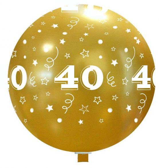 Latex ballonnen goud verjaardag jubileum met opdruk (75cm)