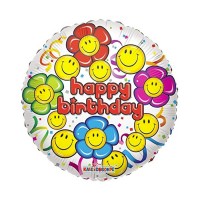 Folie ballon Birthday Smiley, 46cm