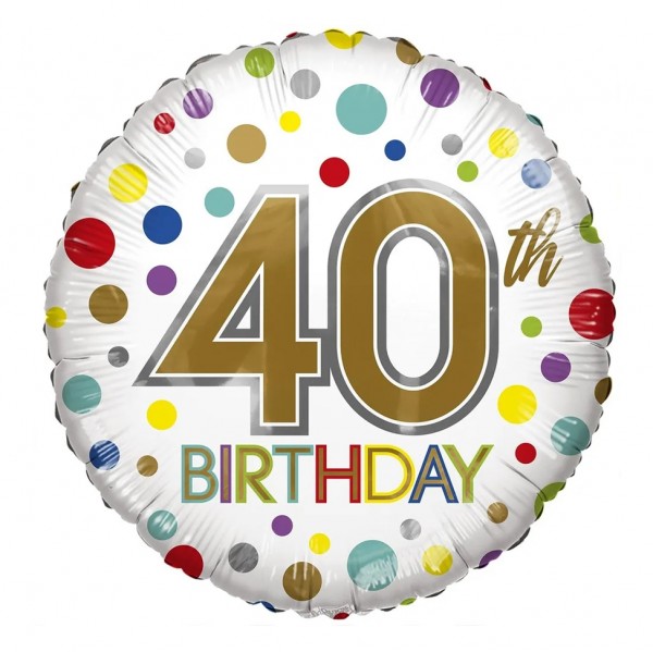 Folie ballon ECO 40 th Birthday 46cm