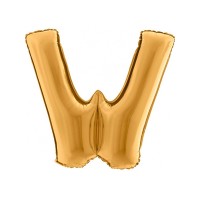 Folieballon letter W 100 cm Goud
