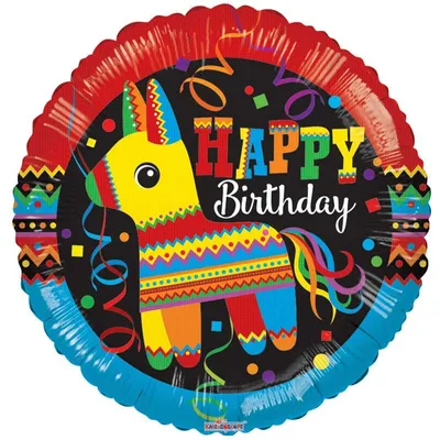 Folieballon verjaardag pinata rond (45 cm)