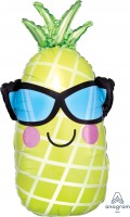 Folieballon ananas met zonnebril  (30 x 66 cm)