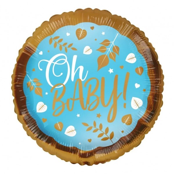 Folie ballon ECO Oh Baby blauw 46cm