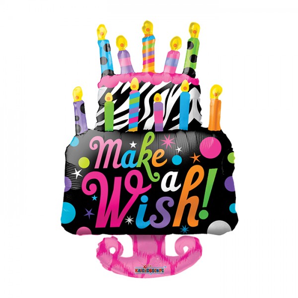 Folie ballon Make a Wish cake, 91cm