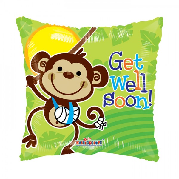 Folie ballon get well Monkey, 46cm