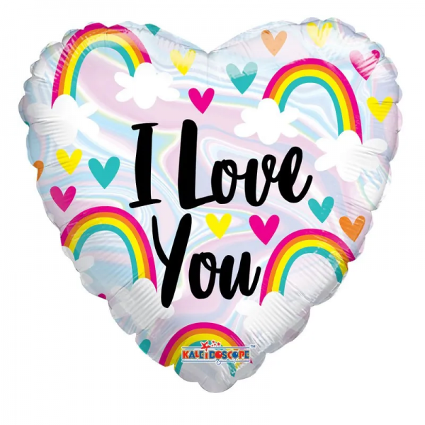 Folieballon ''I Love You'' holografisch hart (45 cm)