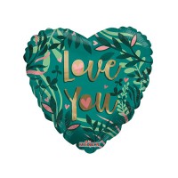 Folieballon ECO ONE hart groen "Love You" (45cm)