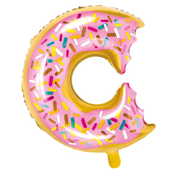 Folieballon donut met hap eruit (48x50cm)