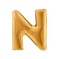 Folieballon letter N 100 cm Goud