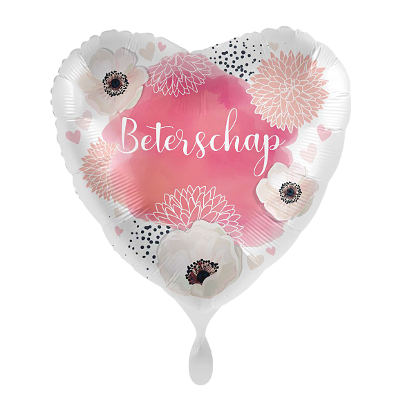 Folieballon "beterschap" hart (43 cm)