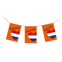 Slinger XL vlaggenlijn 10 m - oranje we love <3