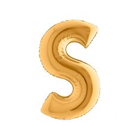 Folieballon letter S 100 cm Goud