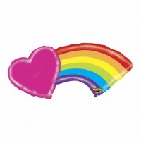 Ballon regenboog met hart