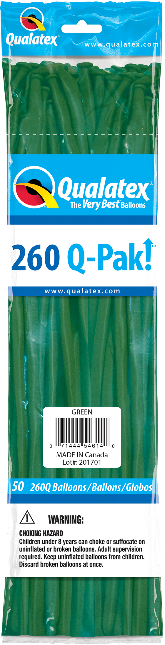 Qualatex Modelleer ballonnen 260 Q-pak 50 st - Green