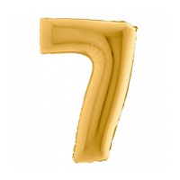 Folieballon cijfer 7 100 cm Goud