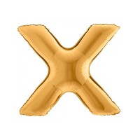 Folieballon letter X 100 cm Goud