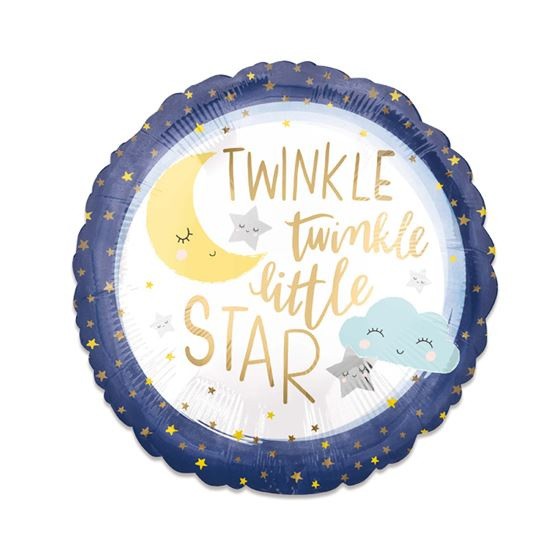 Folieballon ''twinkle twinkle little star'' rond (46 cm)