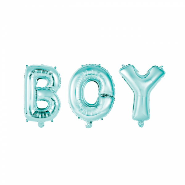 Folieballonnen blauw letters ''BOY'' (40cm)