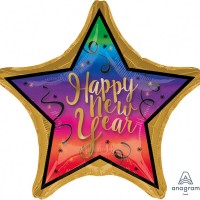 Folieballon "Happy New year'' ster (71cm)
