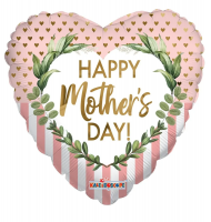Folieballon lichtroze ''Happy Mother's Day'' hart (45 cm)