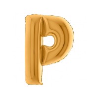 Folieballon letter P 100 cm Goud