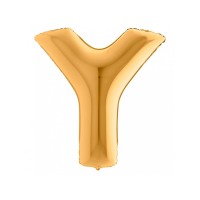Folieballon letter Y 100 cm Goud
