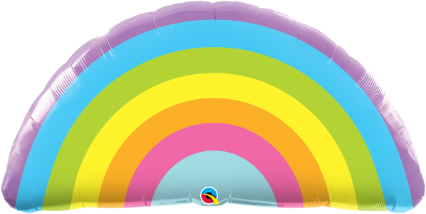 Folieballon regenboog halfrond (91 cm)