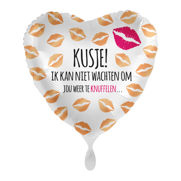 Folieballon "kusje" hart (43 cm)