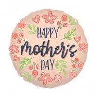 Folieballon roze moederdag ''Happy Mother's Day'' rond (45 cm)