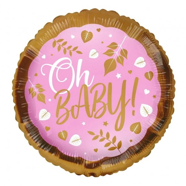 Folie ballon ECO Oh Baby roze 46cm