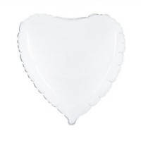 Folieballon Hart 46 cm Wit