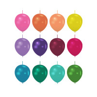 Link-o-Loons Latex ballonnen metallic 30 cm 100 st. Mix