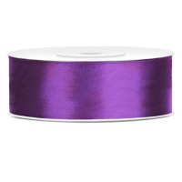 Satijn lint 2,5 cm breed 25 m lang Paars