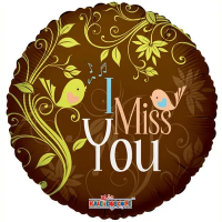 Folieballon bruin ik mis je ''I Miss You'' rond (45 cm)