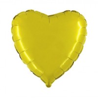 Folieballon Hart 46 cm Geel