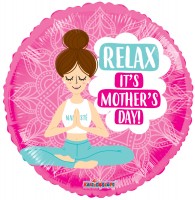 Folieballon moederdag ''Relax, It's Mothers Day'' rond (45 cm)