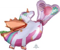 Folieballon unicorn met vleugels (78 x 86 cm)