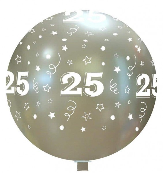 Latex ballonnen zilver verjaardag jubileum ''25'' (75cm)