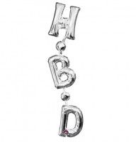 Folieballon zilver verjaardag ''HBD'' (Happy Birthday)
