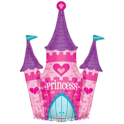 Folieballon verjaardag prinsessen kasteel (91 cm)