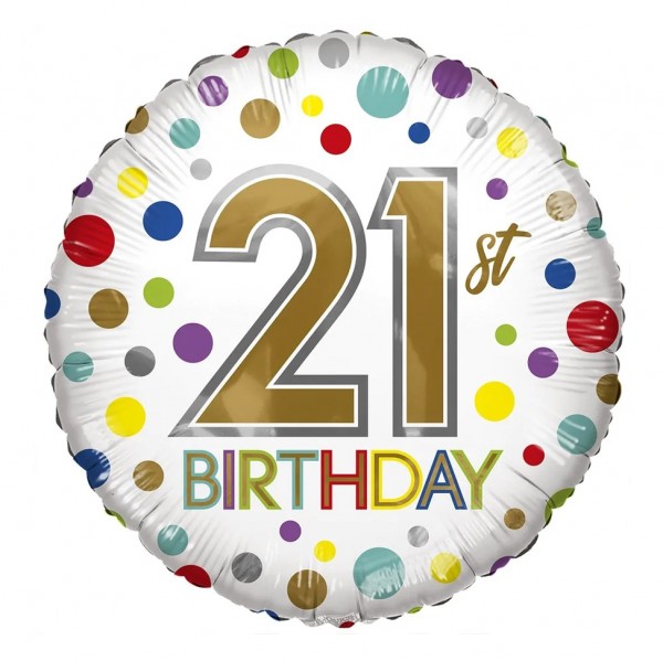 Folie ballon ECO 21 st Birthday 46cm