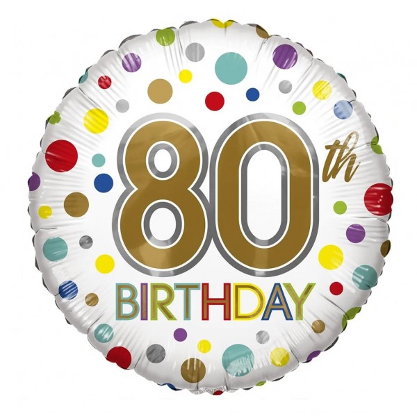Folie ballon ECO 80 th Birthday 46cm