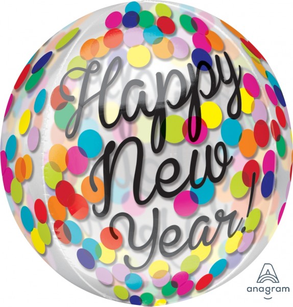 ORBZ ballon ''Happy New year'' met stippen (40 cm)