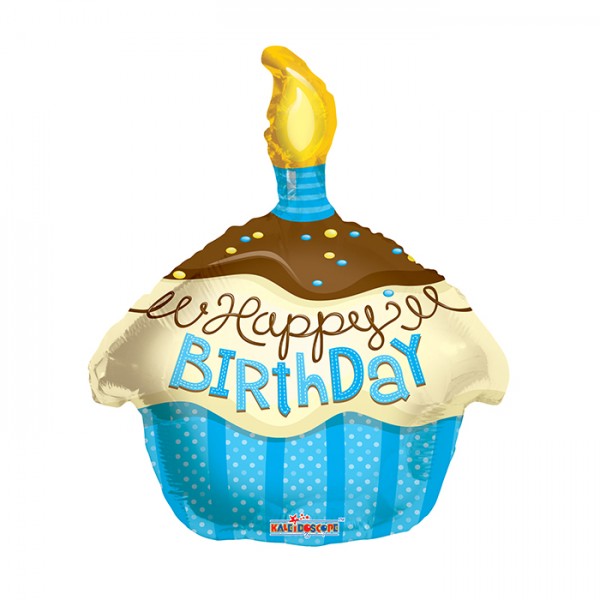 Folie ballon Cupecake blue birthday, 46cm